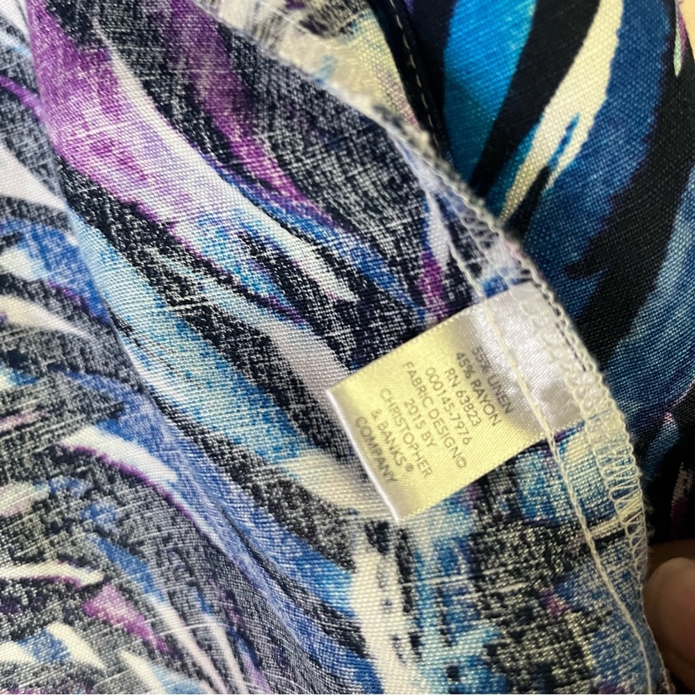 Christopher & Banks Linen Blend Light Weight Multicolor Button‎ Down Jacket Med - Picture 4 of 12